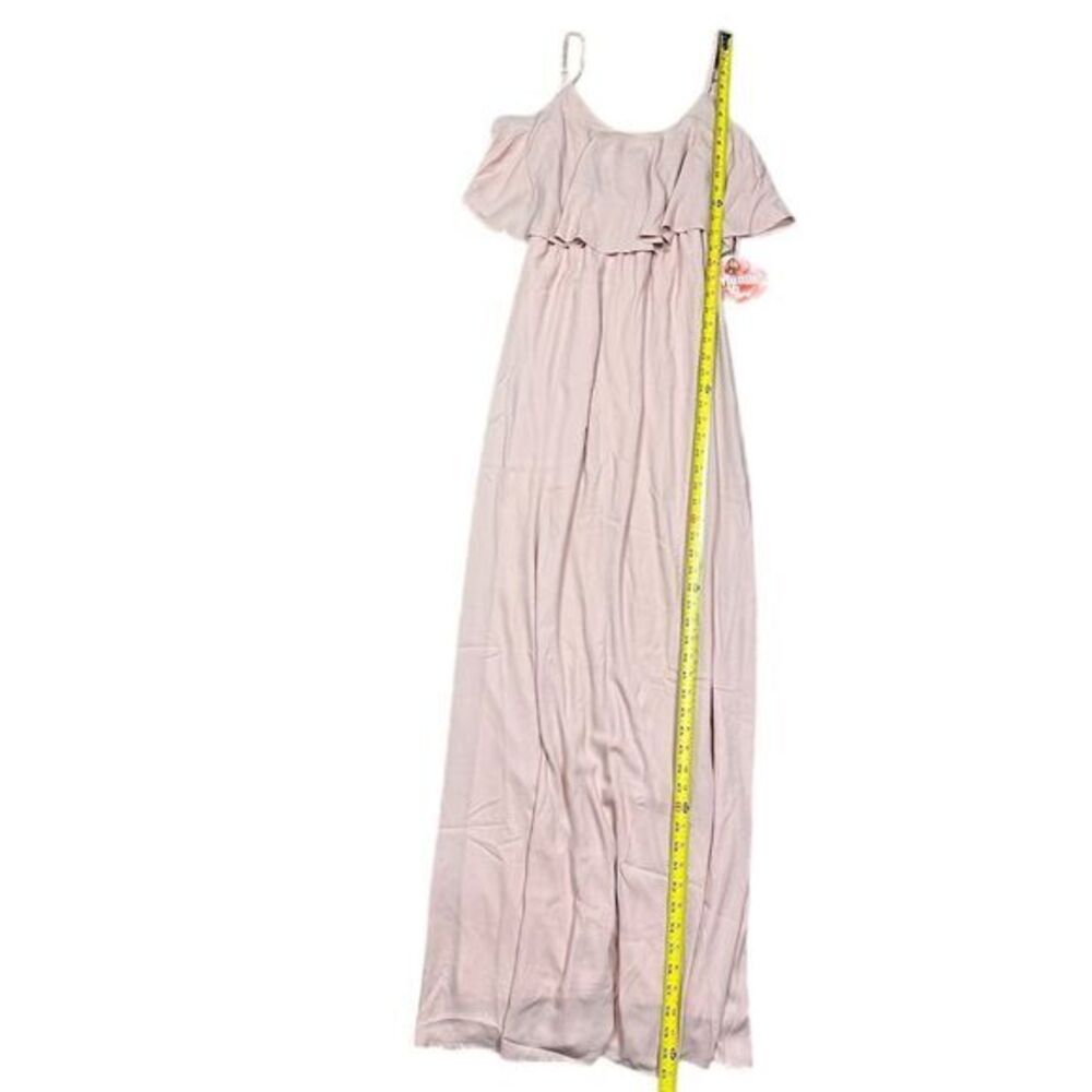 NWT Show Me Your Mumu Caitlin Ruffle Maxi Dress XS Dusty Blush Crisp Formal‎ - Picture 5 of 11